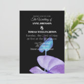 Faire-part de mariage, violet et noir (Debout devant)