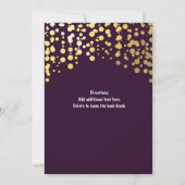 Faire-part de mariage violet foncé avec confettis (Dos)