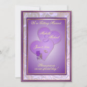 Faire-part de mariage violet orné personnalisable (Devant)