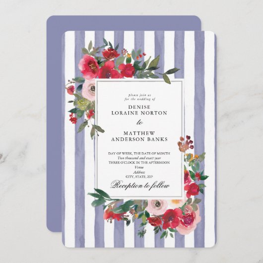 Faire-part de mariage Violet Persan (Devant / Derrière)