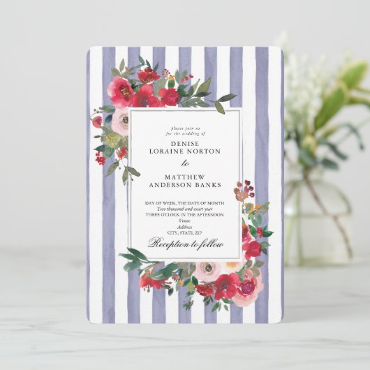 Faire-part de mariage Violet Persan (Debout devant)