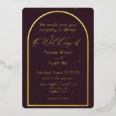 Faire-part de mariage Violet Plum Noir (Recto)