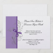 Faire-part de mariage violet violet argent tourbil (Devant / Derrière)