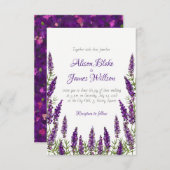 Faire-part de mariage violette de lavande de Prove (Devant / Derrière)