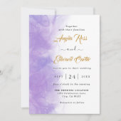 Faire-part de mariage violette violette moderne (Devant)