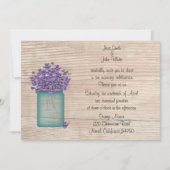 Faire-part de mariage violettes Mason bleu Jar (Devant)
