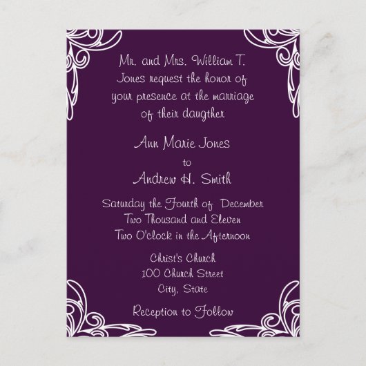 Faire-part de mariage virer les angles blancs sur  (Devant)