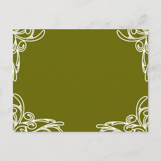 Faire-part de mariage virer sur vert olive (Dos)