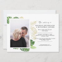Faire-part de mariage virtuel avec palmiers verts