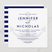 Faire-part de mariage virtuel d'ancre nautique mod (Devant / Derrière)