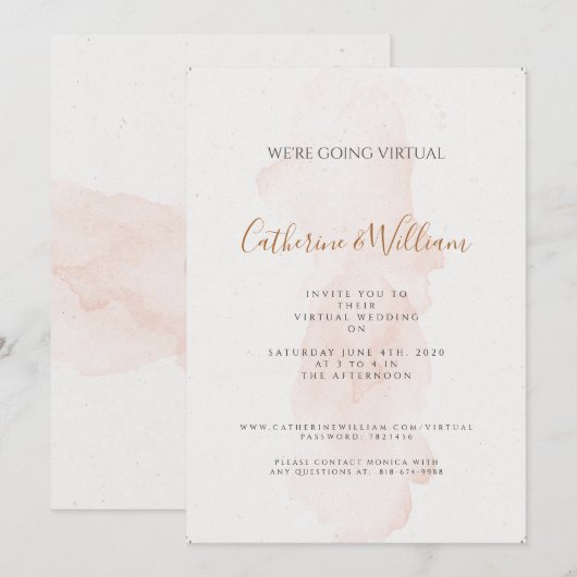 Faire-part de mariage virtuel de cache minimal (Devant / Derrière)