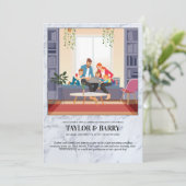 Faire-part de mariage virtuel en marbre (Debout devant)