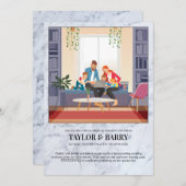 Faire-part de mariage virtuel en marbre (Devant / Derrière)