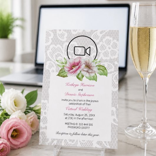 Faire-part de mariage virtuel Floral & Lace