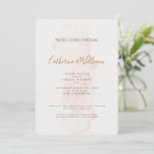 Faire-part de mariage virtuel Minimal Blushing Pea (Debout devant)