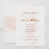 Faire-part de mariage virtuel Minimal Blushing Pea (Devant / Derrière)