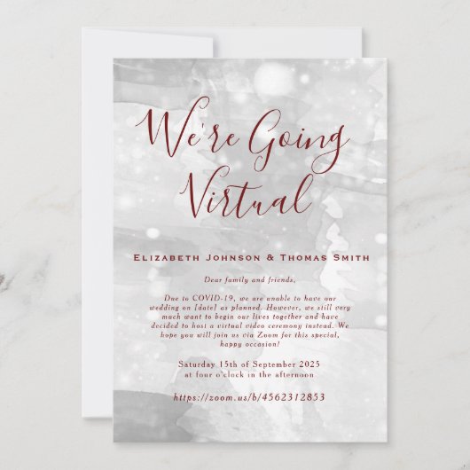 Faire-part de mariage virtuel simple (Devant)