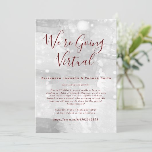 Faire-part de mariage virtuel simple (Debout devant)