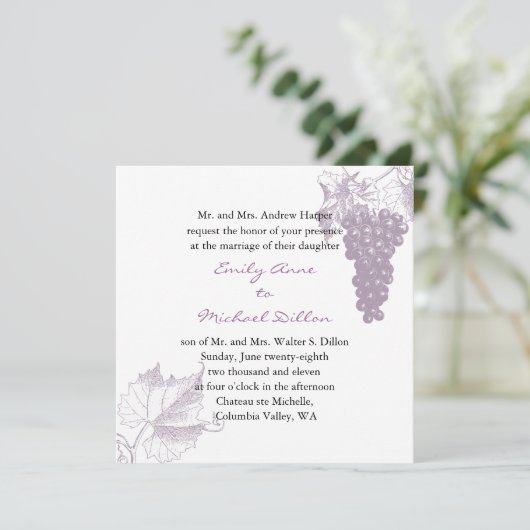 Faire-part de mariage viticole (Debout devant)