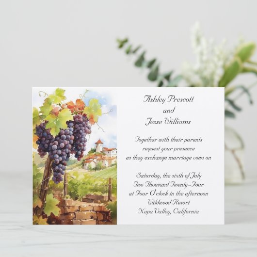 Faire-part de mariage viticole (Debout devant)