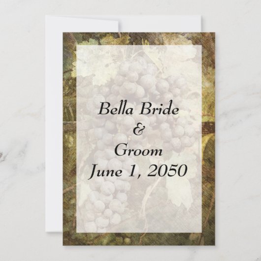 Faire-part de mariage viticole (Dos)