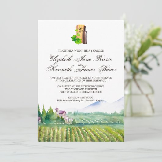 Faire-part de mariage viticole (Debout devant)