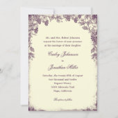 Faire-part de mariage viticole russe - Violet (Devant)