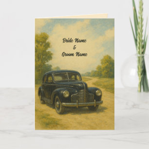 Faire-part de mariage voiture Retro