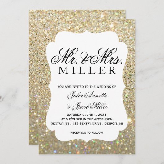 Faire-part de mariage - Votre Parties scintillant (Devant / Derrière)