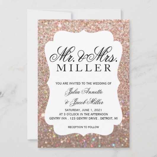 Faire-part de mariage - Votre Rose de jour Parties (Devant)