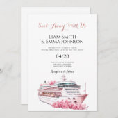 Faire-Part de Mariage Voyage Tropical Bateau de Cr (Devant / Derrière)