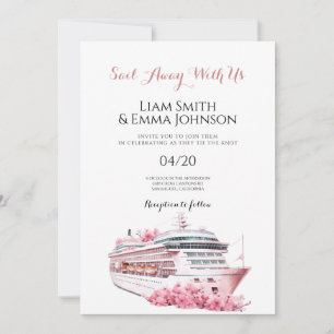Faire-Part de Mariage Voyage Tropical Bateau de Cr