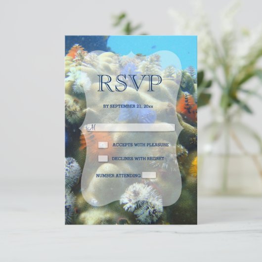 Faire-part de mariage | Vue sous-marine RSVP (Debout devant)