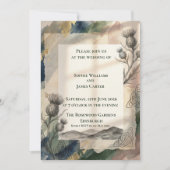 Faire-part de mariage Watercolor Thistle & Celtic (Devant)