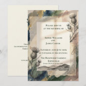 Faire-part de mariage Watercolor Thistle & Celtic (Devant / Derrière)