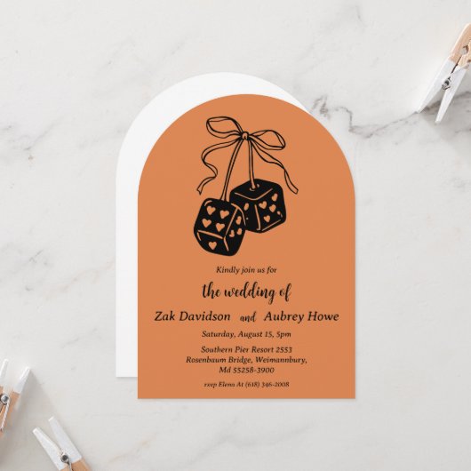 Faire-part de mariage western boho moderne (Devant/Arrière en situation)