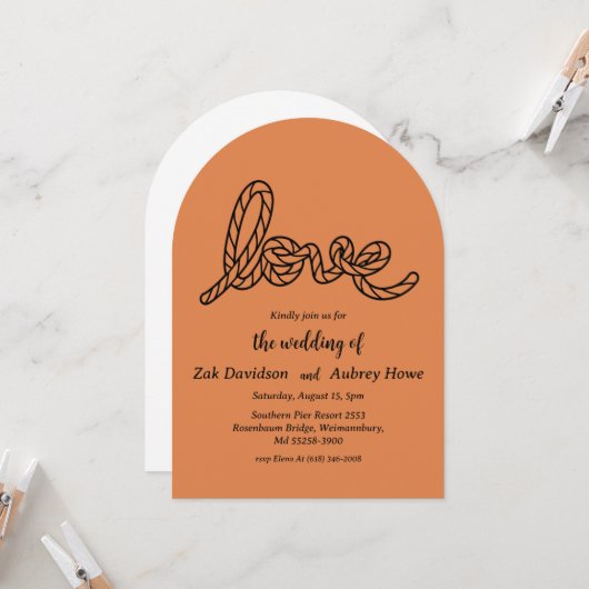 Faire-part de mariage western boho moderne (Devant/Arrière en situation)