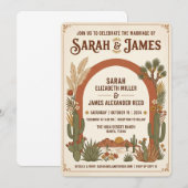 Faire-part de mariage Western Boho Terracotta (Devant / Derrière)