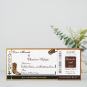 Faire-part de mariage Western Boots/casquette Boar (Debout devant)