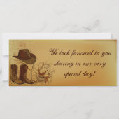 Faire-part de mariage Western Boots/casquette Boar (Dos)