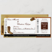 Faire-part de mariage Western Boots/casquette Boar (Devant / Derrière)