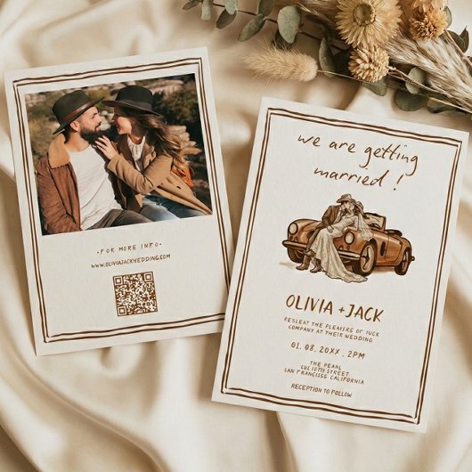 Faire-part de mariage Western Country Boho avec co
