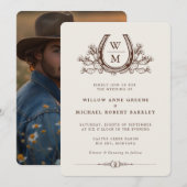 Faire-part de mariage Western Country Boho Cactus  (Devant / Derrière)