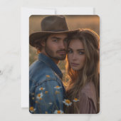Faire-part de mariage Western Country Boho Cactus  (Dos)