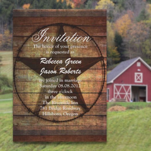 faire-part de mariage western étoile du texas en b