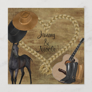 FAIRE-PART DE MARIAGE WESTERN HORSE