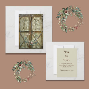 Faire-Part de Mariage Western Porte de Grange et F