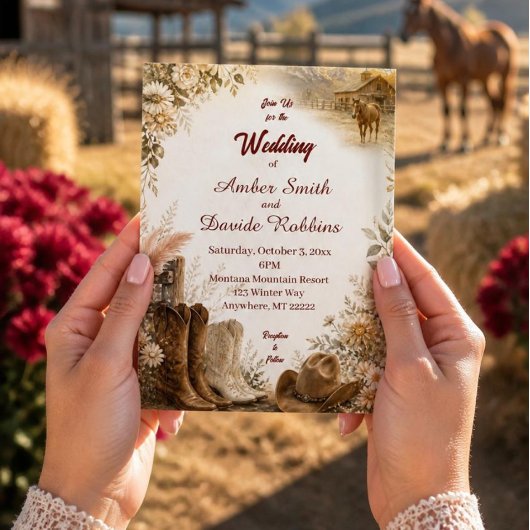 Faire-part de mariage Western Ranch Luxe
