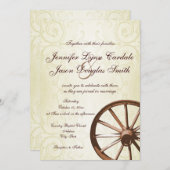 Faire-part de mariage Western Wagon Wheel (Devant / Derrière)