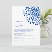 Faire-part de mariage Whimsical Bleu (Debout devant)